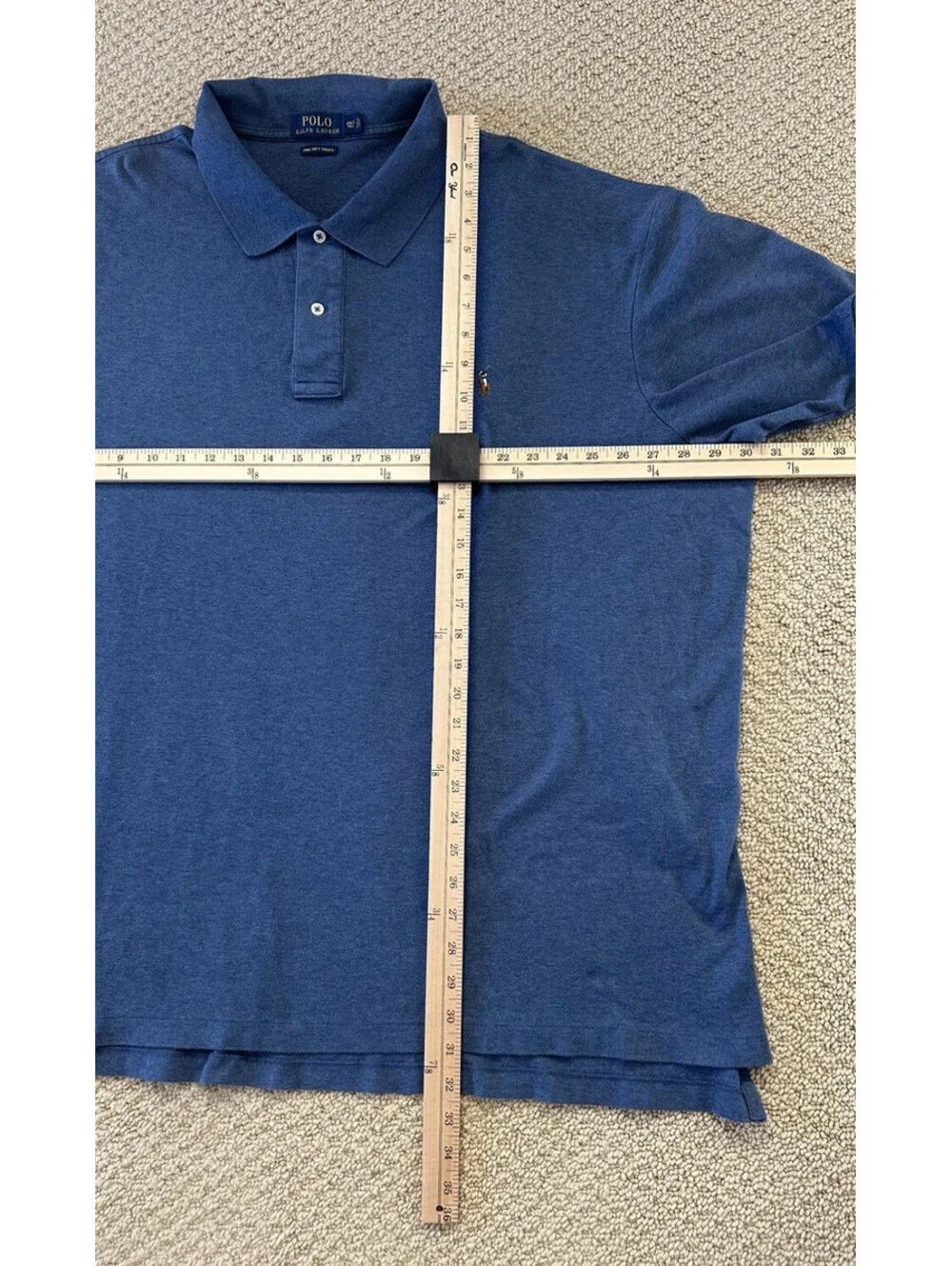Polo Ralph Lauren Blue Pima Cotton Polo Shirt Mens 4XL Big & Tall